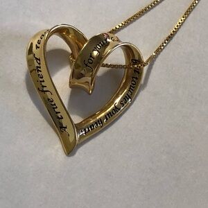 A True Friend Reaches For Your Hand But Touches Your Heart 925 S/S Necklace 18”